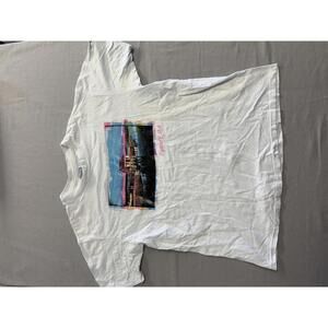 Vintage Plymouth Massachusetts Watercolor Tshirt Old Dock XL